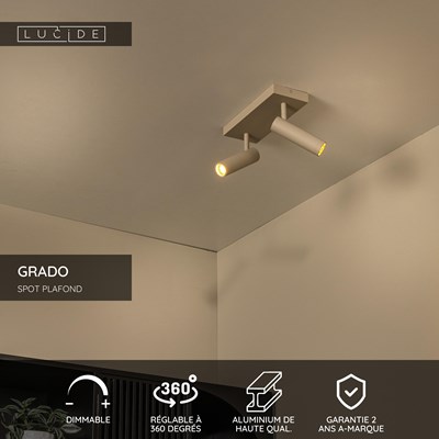 Lucide GRADO - Spot plafond - 2xGU10 (MR11) - Taupe
